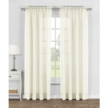Regal Home Collections Turquoise Premium Semi Sheer Voile Curtain Pair ...