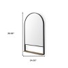 HomeRoots 40" Black Metal Arch Framed Accent Mirror With Shelf - 3 of 4