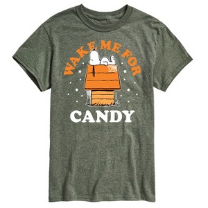 Men's - Peanuts - Wake Me For Candy Short Sleeve Graphic T-Shirt - 1 of 4