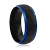 Metallo Stainleses Steel Black and Blue Band - Available Sizes:  9 ,  13 ,  12 ,  11 ,  10 - 2 of 3