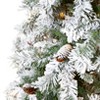 Nearly Natural 8-ft Flocked White River Mountain Pine Artificial Christmas Tree with Pinecones and 500 Clear LED Lights - 3 of 4
