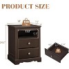 AMERLIFE Farmhouse Nightstand with Charging Station - 3 of 4