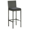 vidaXL Garden Bar Stools with Cushions 4 pcs Gray Poly Rattan - 2 of 4