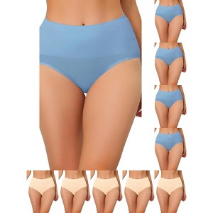 INSPIRE CHIC Women's High Waist Shaping Tummy Control Breathable Briefs 10 Packs - 1 of 4