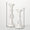Wood Pillar Holder Cream 16"H Wood Set of 2 - 4 of 4