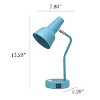 Simple Designs Sleek Essentials Metal Cone Shade Desk Lamp with USB Cyan Blue - 3 of 4