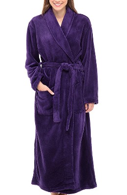 Adr Women's Classic Winter Robe, Plush Fleece Bathrobe Purple Small-medium  : Target