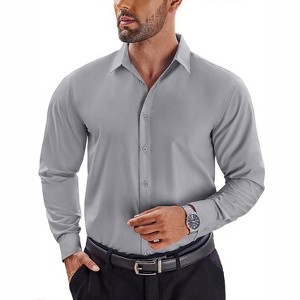 COOFANDY Men's Dress Shirts Long Sleeve Button Up Shirts Formal Business Shirt - 1 of 4