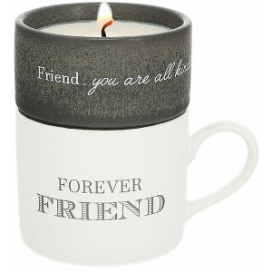 Pavilion Gift Company - Friend - Stacking Mug and Candle Set 100% Soy Wax Scent: Tranquility - Flame Candles - 1 of 4