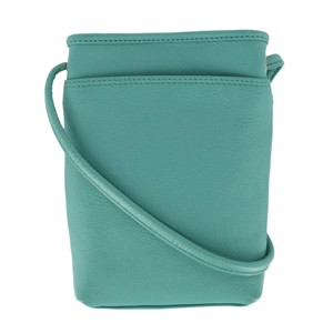 CTM Women's Pebbled Grain Leather Open Top Mini Crossbody Bag - 1 of 4