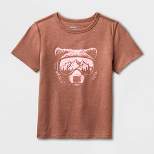 Kids' Adaptive Short Sleeve 'Bear' Graphic T-Shirt - Cat & Jack™ Brown