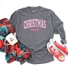 Simply Sage Market Women's Pink Christmas Season Long Sleeve Garment Dyed Tee - 2 of 2