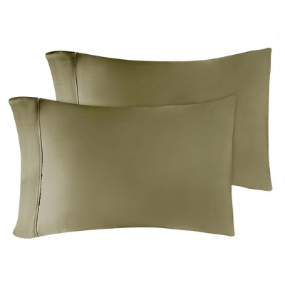 Premium Cotton 400 Thread Count Solid Pillowcase Set of 2 by Blue Nile Mills