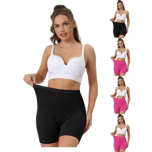 Allegra K Women's Mid-Thigh Boxer Full Coverage Soft Stretch Boyshorts Multicolored - 1 of 4