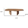HomeRoots 47" Natural Wood Free Form Double Pedestal Coffee Table - 3 of 4