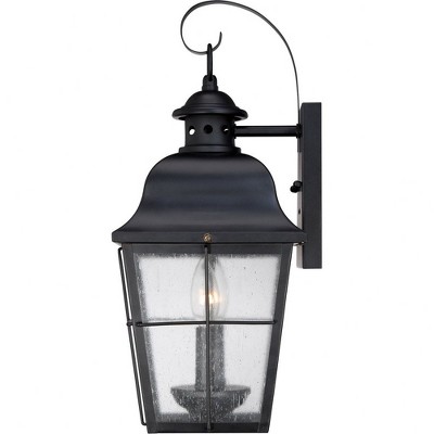 Mystic Black 18.5" Copper Outdoor Lantern with Seeded Glass