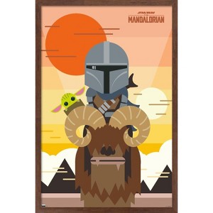 Trends International Star Wars: The Mandalorian - Geo Pop Sunset Framed Wall Poster Prints - 1 of 4