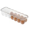 iDESIGN Plastic Egg Holder for Refrigerator with Handle and Lid Fridge Storage Organizer Clear: Kitchen Cabinet Organizer - image 2 of 4