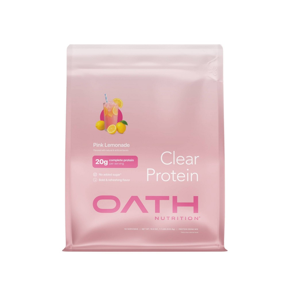 Oath Nutrition 18 Servings Cleary Whey Protein Powder - Pink Lemonade - 20g Protein