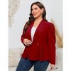 BLUEMING Womens Plus Size Blazers Business Casual Knit Blazer Long Sleeve Shawl Lapel High Waist Jackets - 4 of 4
