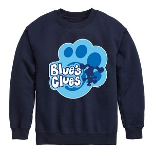 Boys' - Blue's Clues & You! - Blue Clues Paw Logo Graphic Long Sleeve Fleece Sweatshirt - 1 of 4
