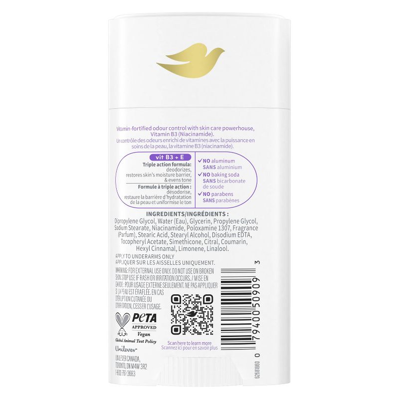 Dove Beauty VitaminCare+ Aluminum Free Lavender &#38; Chamomile Deodorant Stick for Women - 2.6oz, 4 of 11