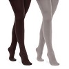 MUK LUKS Womens 2 Pair Pack Fleece Lined Tights - 2 of 4