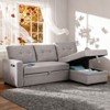 TiramisuBest 3 in 1 Pull Out Couch & L Shaped Sectional Sofa Chenille Convertible Storage Ottoman - 4 of 4