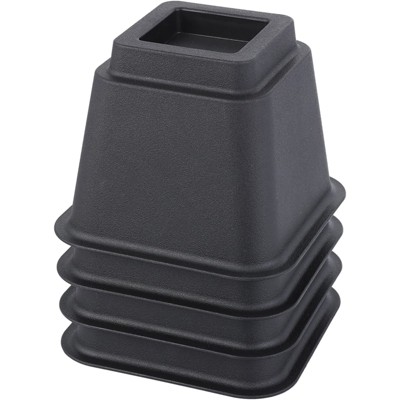 Heavy Duty Black Adjustable Bed and Furniture Risers Set
