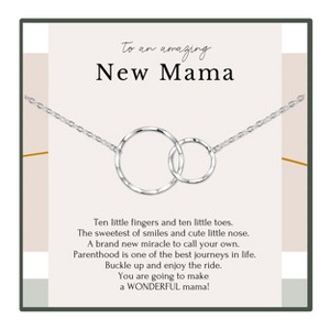 HOPE LOVE SHINE New Mom Necklace 2 Ring Silver Gold – First Time Mom Gift, Baby Shower Jewelry, Meaningful Keepsake for Motherhood - 1 of 4
