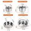 NewHome"Stainless Steel Cookware Set – Induction-Compatible, Dishwasher Safe, 2.7/3.7 Qt Stockpot, Frying Pan"Silver - 2 of 4