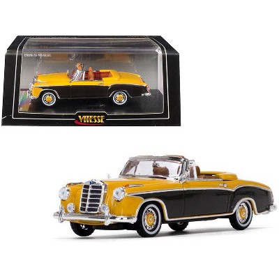 1958 Mercedes Benz 220 SE Cabriolet Yellow and Brazil Brown 1/43 Diecast Model Car by Vitesse