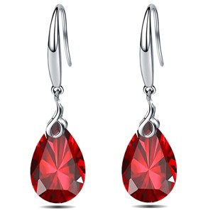 Paaaawaters 925 Sterling Silver 9x13mm Pear Shape Cubic Zirconia Drop Earrings for Women - 1 of 4