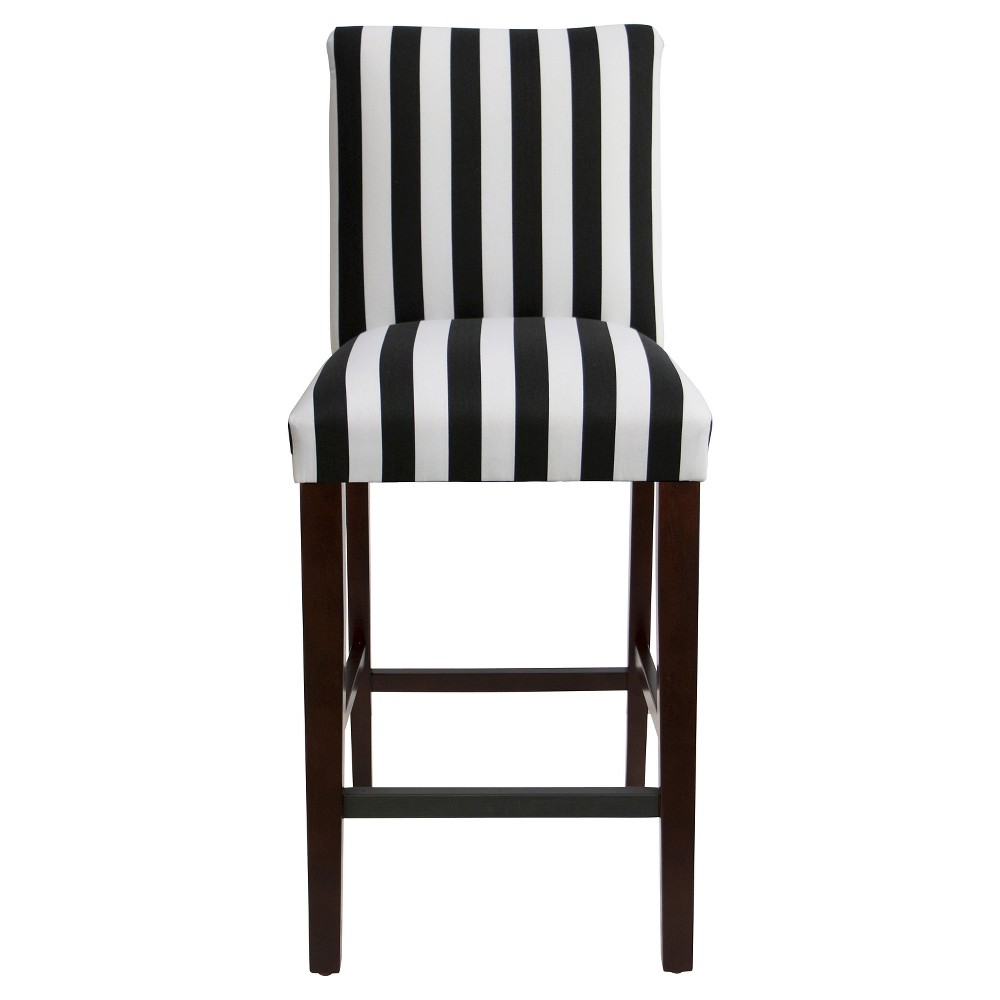 Parsons Barstool Black and White Canopy Stripe Threshold For Sale