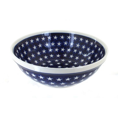 Blue Rose Polish Pottery Stars Large Serving Bowl