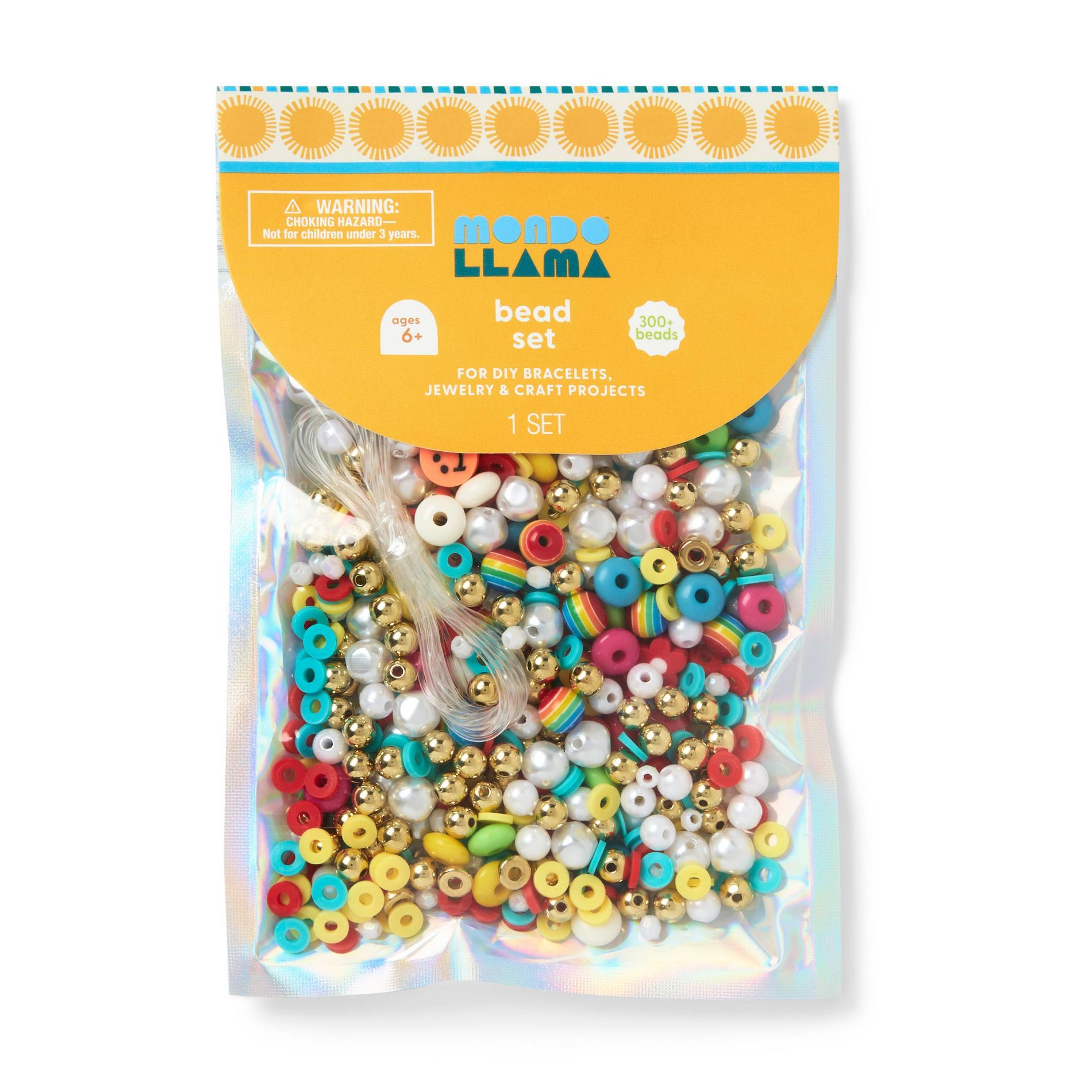 300+ Rainbow Confetti Bead Pack - Mondo Llama™