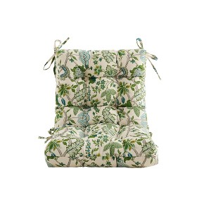 ARTPLAN Outdoor Chair Cushion,High Back Tufted Patio Cushion with Tie for Adirondack Rocker Chair,44"x21"x4",1 Count,Floral - 1 of 4