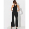 INSPIRE CHIC Women's Halter Neck Sleeveless High Waist Split Hem Flare Leg Jumpsuit - 3 of 4