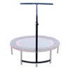 LEAPS & REBOUNDS 48" Adjustable Stability Bar Attachment with 48" Mini Fitness Trampoline and Home Gym Rebounder for Cardio Exercises, Gray - 2 of 4
