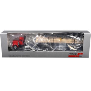 Peterbilt Super B Log Truck and Trailer Red with Log Accessories 1/87 (HO) Scale Plastic Model by Promotex - 1 of 1
