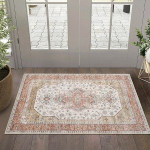WhizMax Washable Floral Print Area Rug,Traditional Vintage Boho Indoor Carpet - 1 of 4