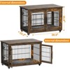 Gikpal Wooden Dog Crate Furniture, Stylish Dogs Kennel for Small to Extra Large, Double Door & A Cushion & 360°Wheel, Metal, Chew-Proof, Dog Cage - 2 of 4