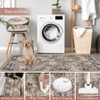 Area Rug, Home Decor Washable Vintage Distressed Floral Rug - Non-Slip Ultra-Thin (0.2in) Stain Resistant Carpet - 4 of 4