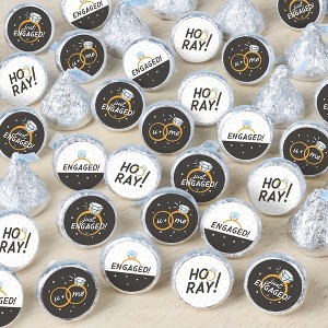 Big Dot of Happiness Just Engaged - Black and White - Engagement Party Small Round Candy Stickers - Party Favor Labels - 324 Count - 1 of 4