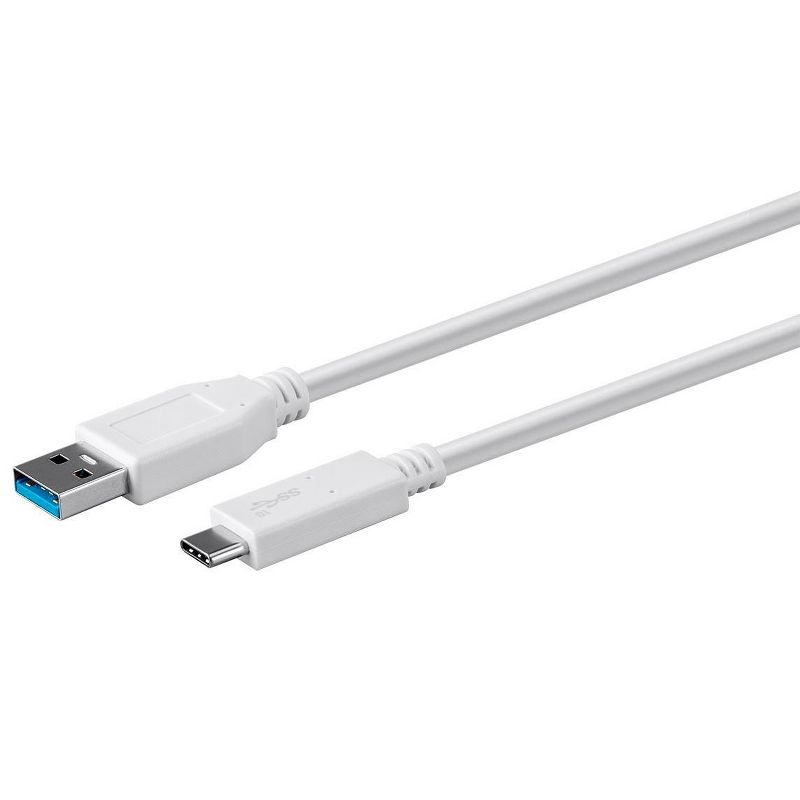 Monoprice USB C to USB A 3.1 Gen 2 Cable - 1 Meter (3.3 Feet) - White | Fast Charging, 10Gbps, 3A, 30AWG, Type C, Compatible with Xbox One / VR /, 3 of 7
