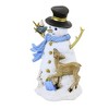 Roman 7.25 In Snowman Wearing Blue Scarf Stick Arms Snowman Figurines - 3 of 3