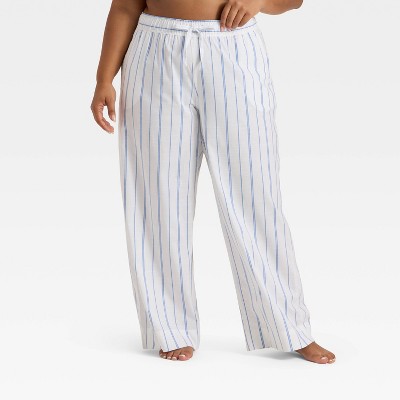 Women's Striped Cotton Blend Pajama Pants - Auden™
