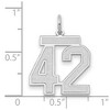 Black Bow Jewelry 14k White Gold, Jersey Collection, Medium Number 42 Pendant - 2 of 4