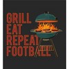 Grill, Eat, Repeat, Football Youth Long Sleeve Hoodie - 2 of 2