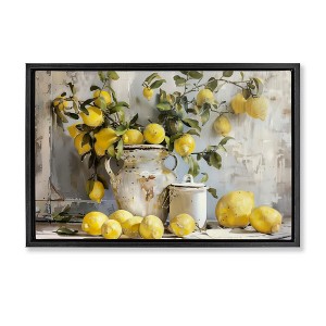 Stupell Industries Lemons & Canisters Still Life Floating Frame Canvas Art - 1 of 4